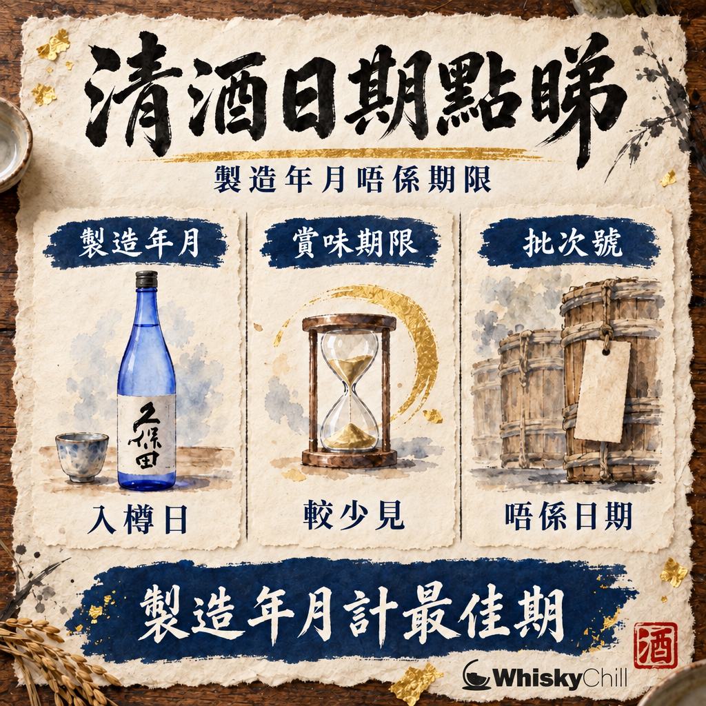 清酒有冇保存期限？製造年月・賞味期限標示點睇（2026 圖解）｜對比一覽
