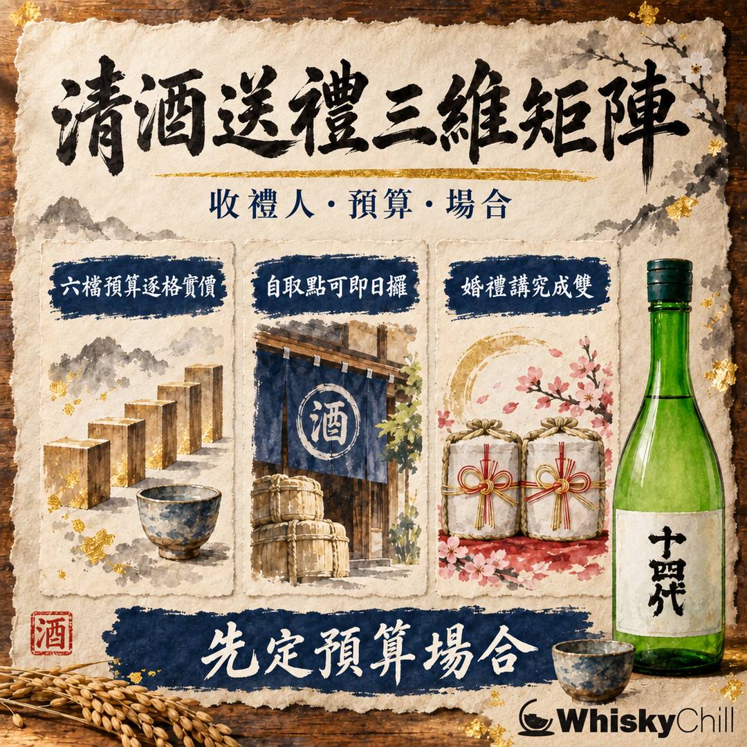 清酒送禮矩陣 2026｜收禮人 × 預算 × 場合三維對照表，$31.5–$3,426 香港實價｜三個重點