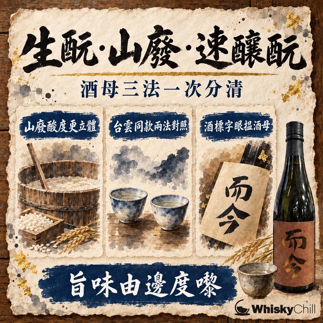 生酛、山廢、速釀酛邊種好？酒母三法原理、1909 年歷史同酒標讀法全指南｜三個重點