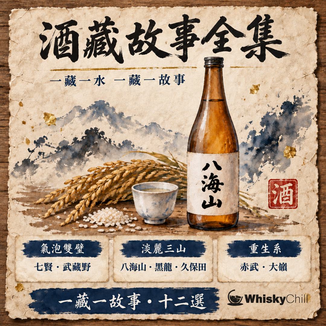 酒藏故事合集導讀｜八海山、黑龍、新政、而今到武藏野，日本酒藏點樣讀？｜WhiskyChill｜主視覺圖解
