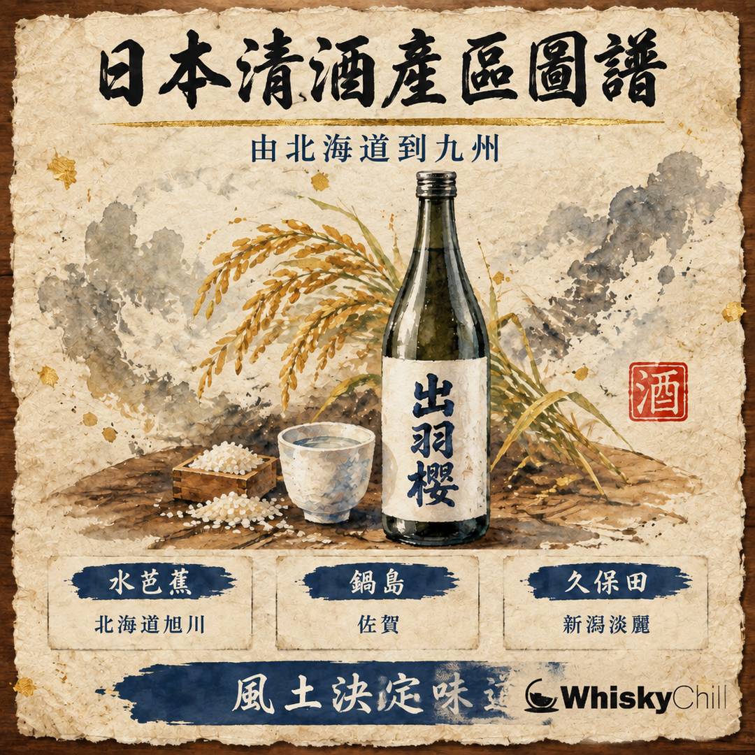 日本清酒產區完全指南｜6 大產區風土、22 支地酒實價一次睇清｜主視覺圖解