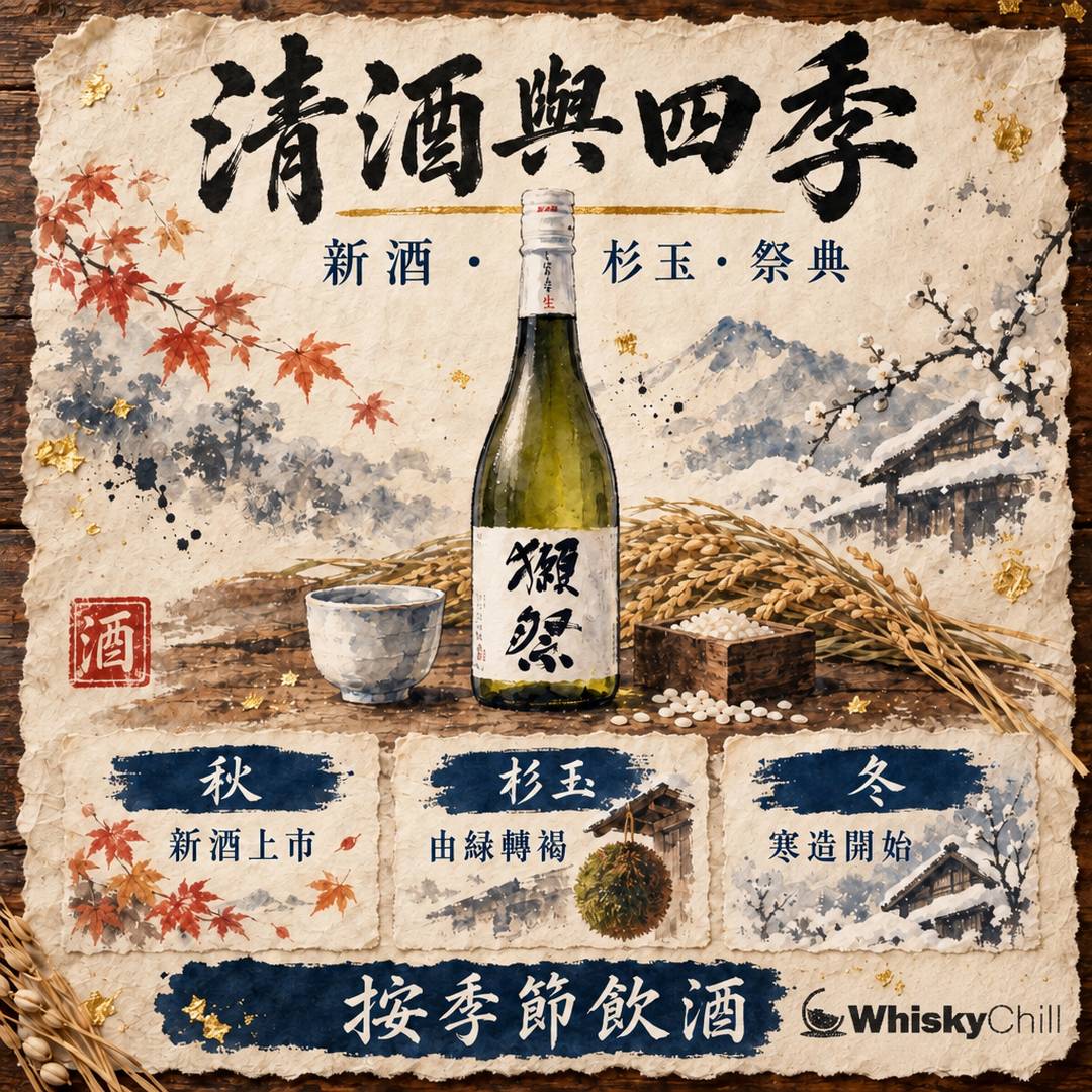 清酒同四季｜新酒、杉玉同祭典嘅歲時文化，點解日本人按季節飲酒？｜主視覺圖解