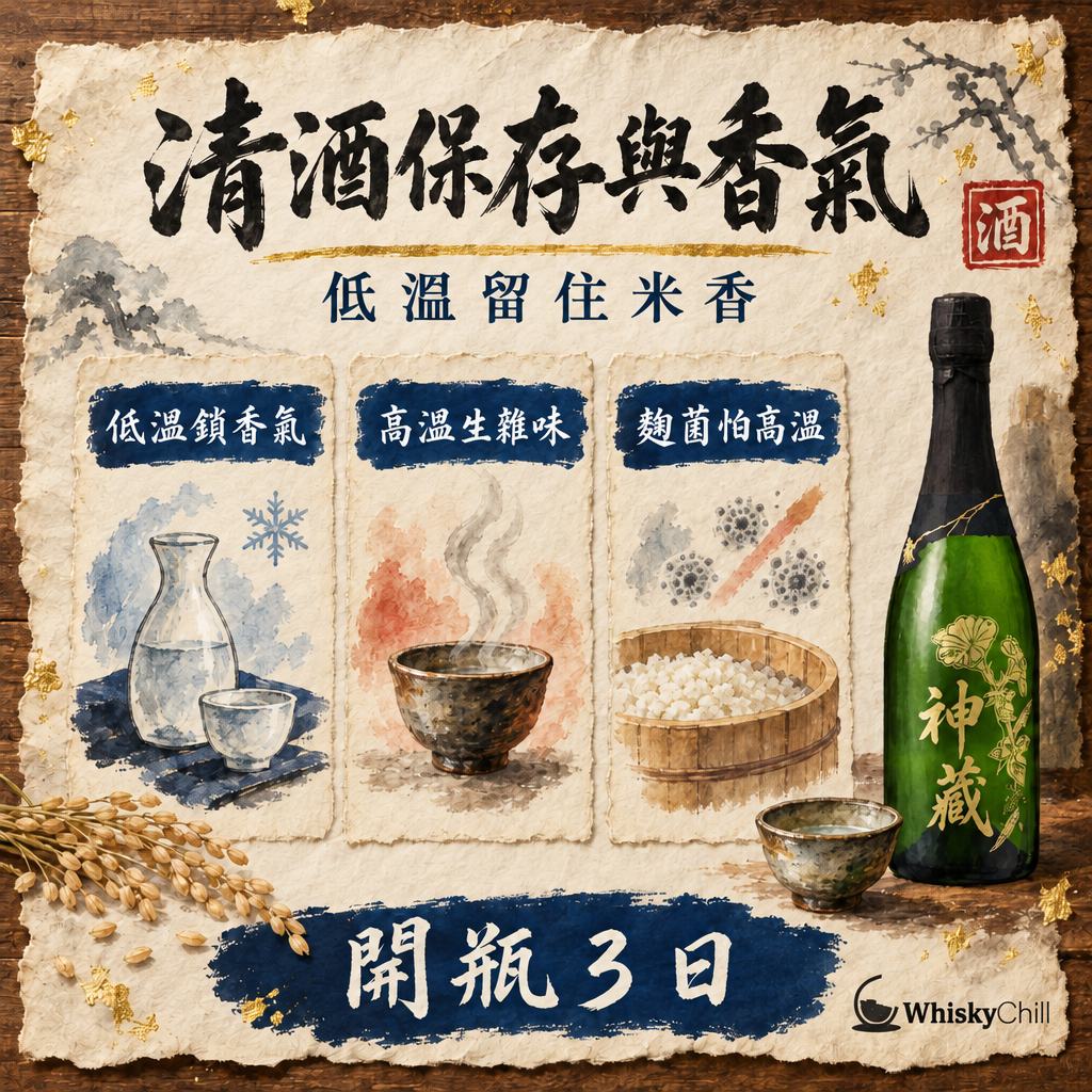 清酒與米麴保存全指南｜溫度點樣改寫米香、麴香同熟成香（2026）｜三個重點