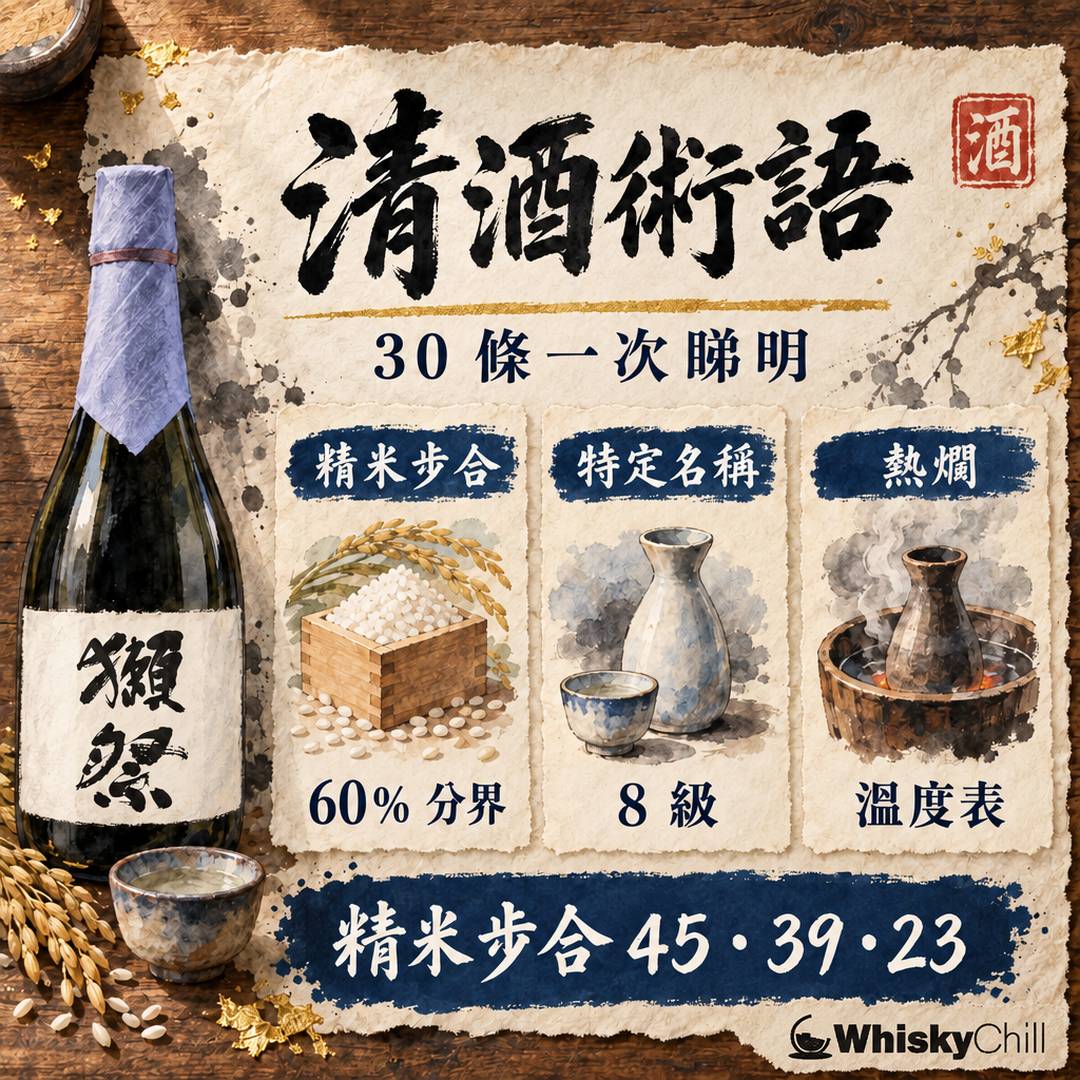 清酒術語字典｜30 個關鍵詞由精米步合到熱燗溫度一次睇清（附實價）｜WhiskyChill｜對比一覽
