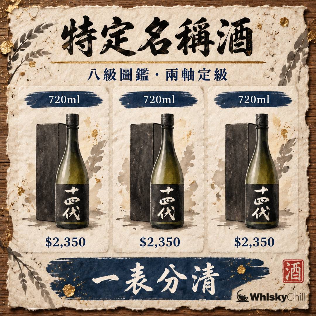 特定名稱酒 8 級完整圖鑑｜純米、吟釀、本釀造一點即分（附有貨實價）｜對比一覽
