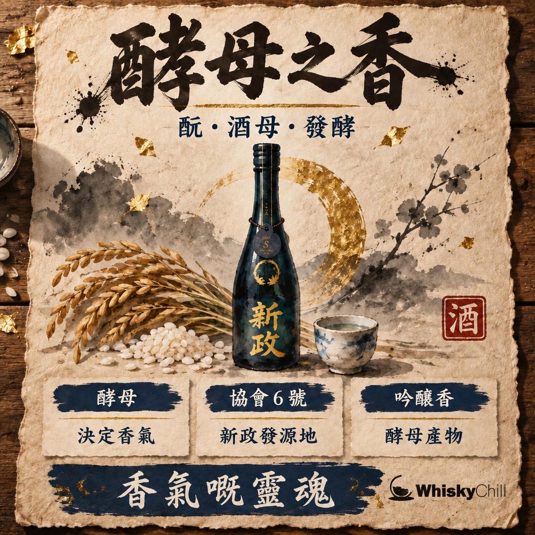 酵母係清酒香氣嘅靈魂｜酛、酒母同發酵嘅觀察藝術｜主視覺圖解