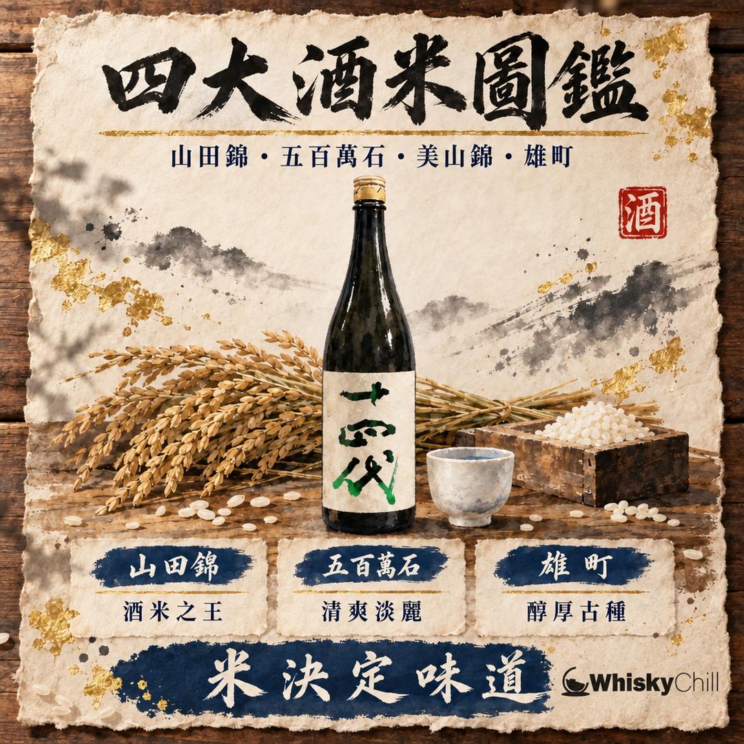 四大酒米圖鑑｜山田錦、五百萬石、美山錦、雄町有咩分別？點影響清酒味道｜主視覺圖解