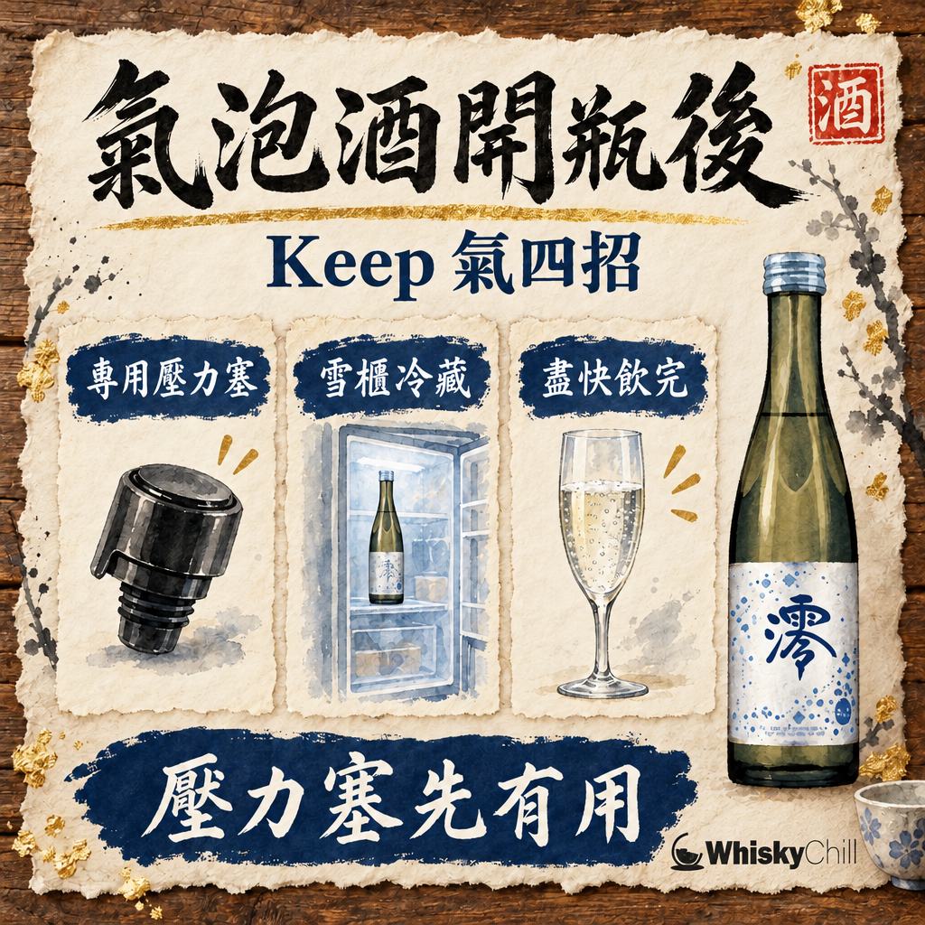 氣泡酒開瓶後點保存？Prosecco・香檳 keep 氣 4 招＋期限（2026）｜三個重點