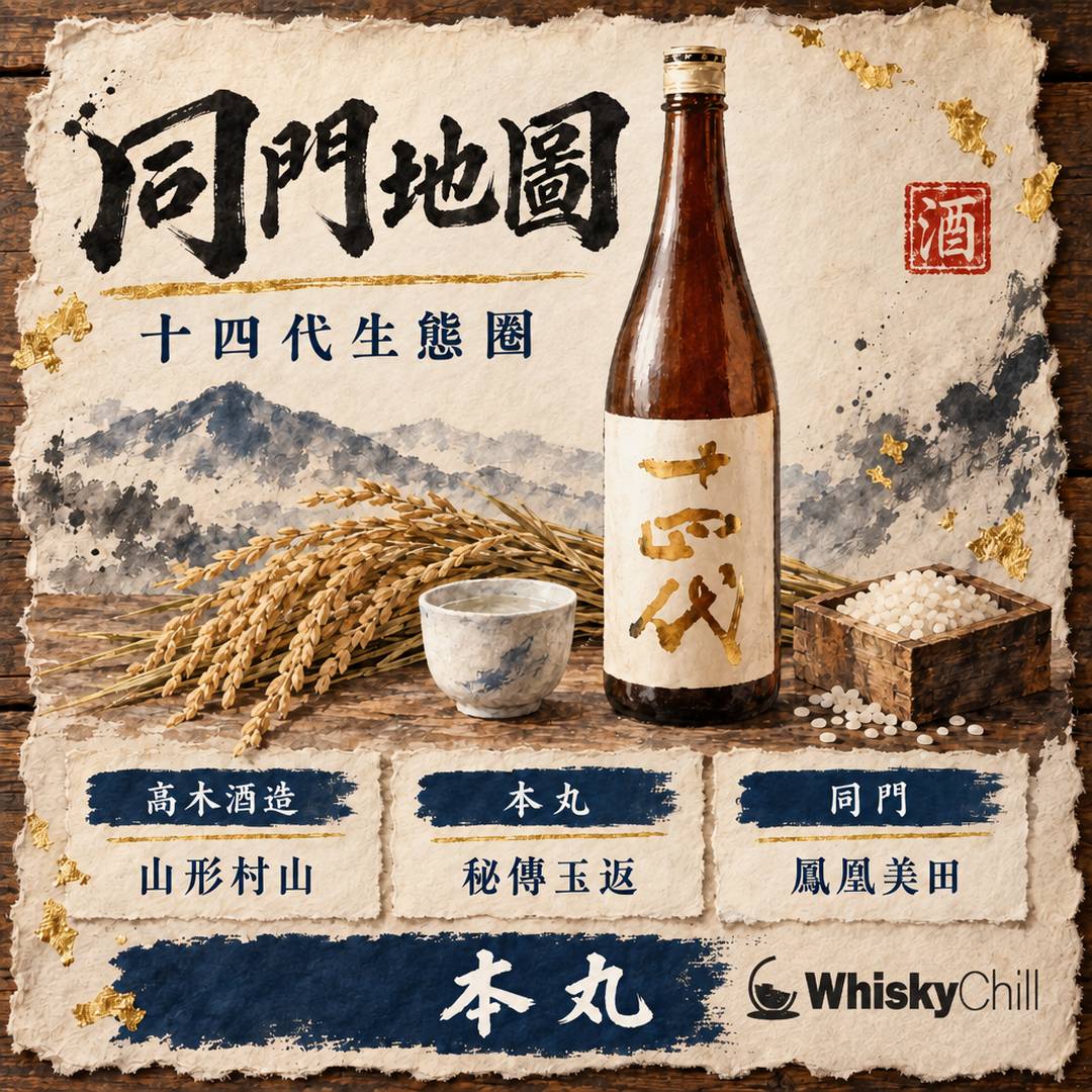 Team 十四代完全攻略：同門酒造地圖｜鳳凰美田、三井の壽與高木酒造的傳奇生態圈｜主視覺圖解