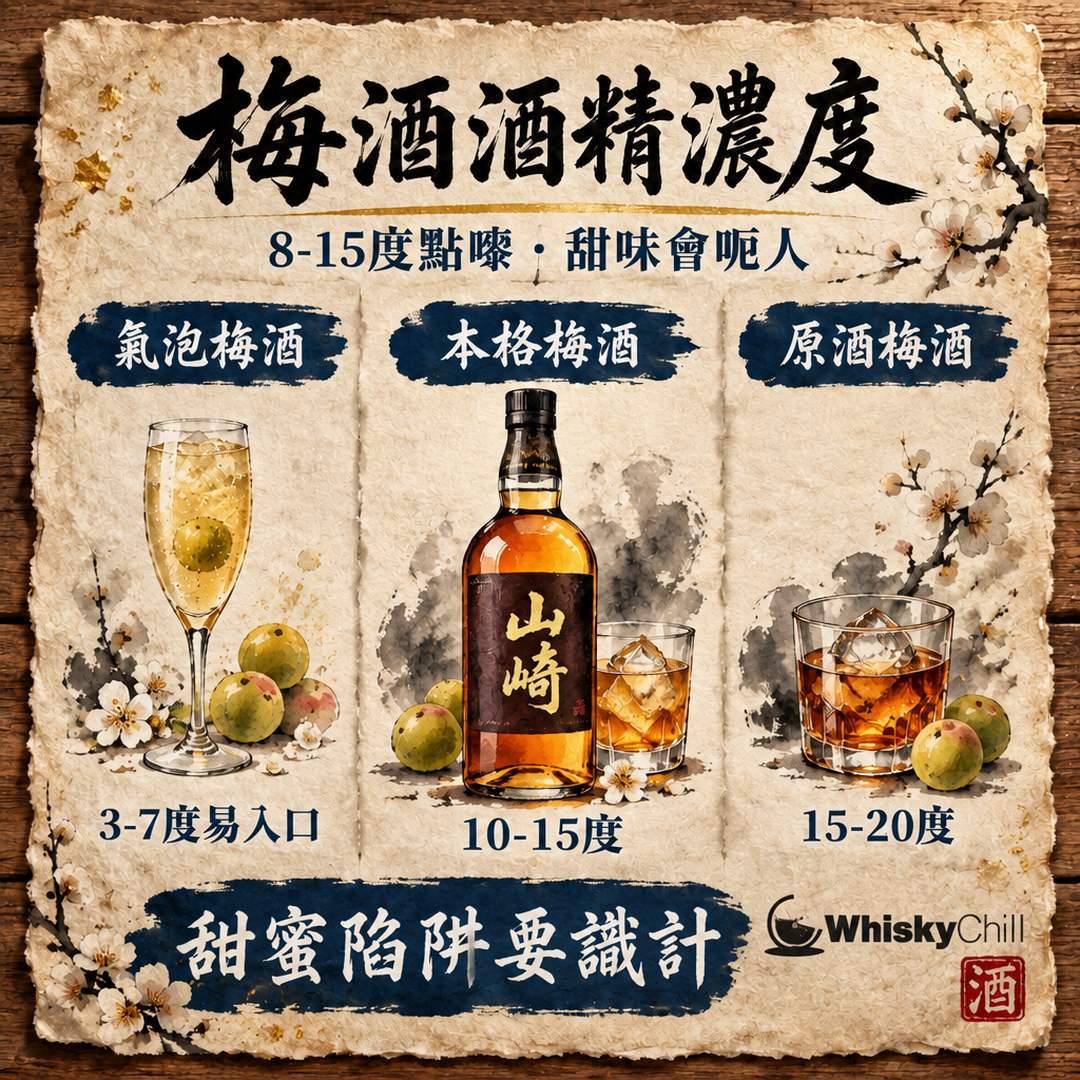 梅酒酒精濃度係幾多？8–15% 一次過講清｜點解甜味會隱埋酒精（附香港現貨度數表）｜對比一覽
