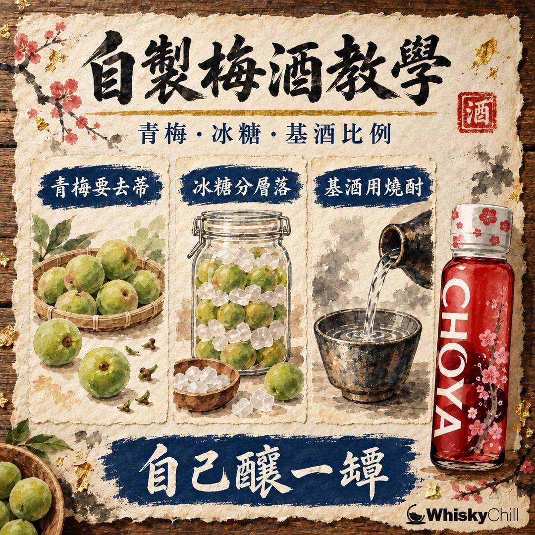 自製梅酒做法｜青梅、冰糖、基酒比例＋5 種飲法（附功效迷思同香港買料清單）｜三個重點