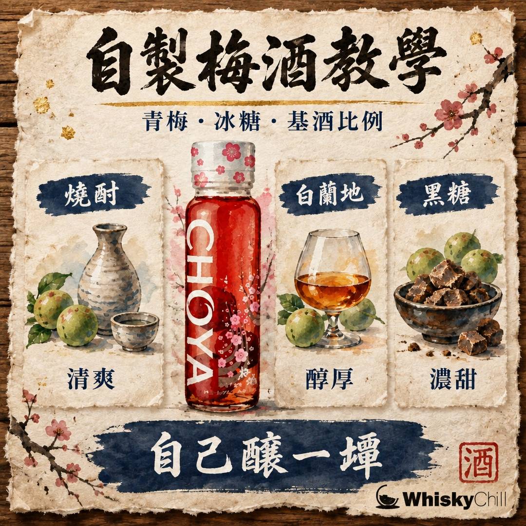 自製梅酒做法｜青梅、冰糖、基酒比例＋5 種飲法（附功效迷思同香港買料清單）｜對比一覽