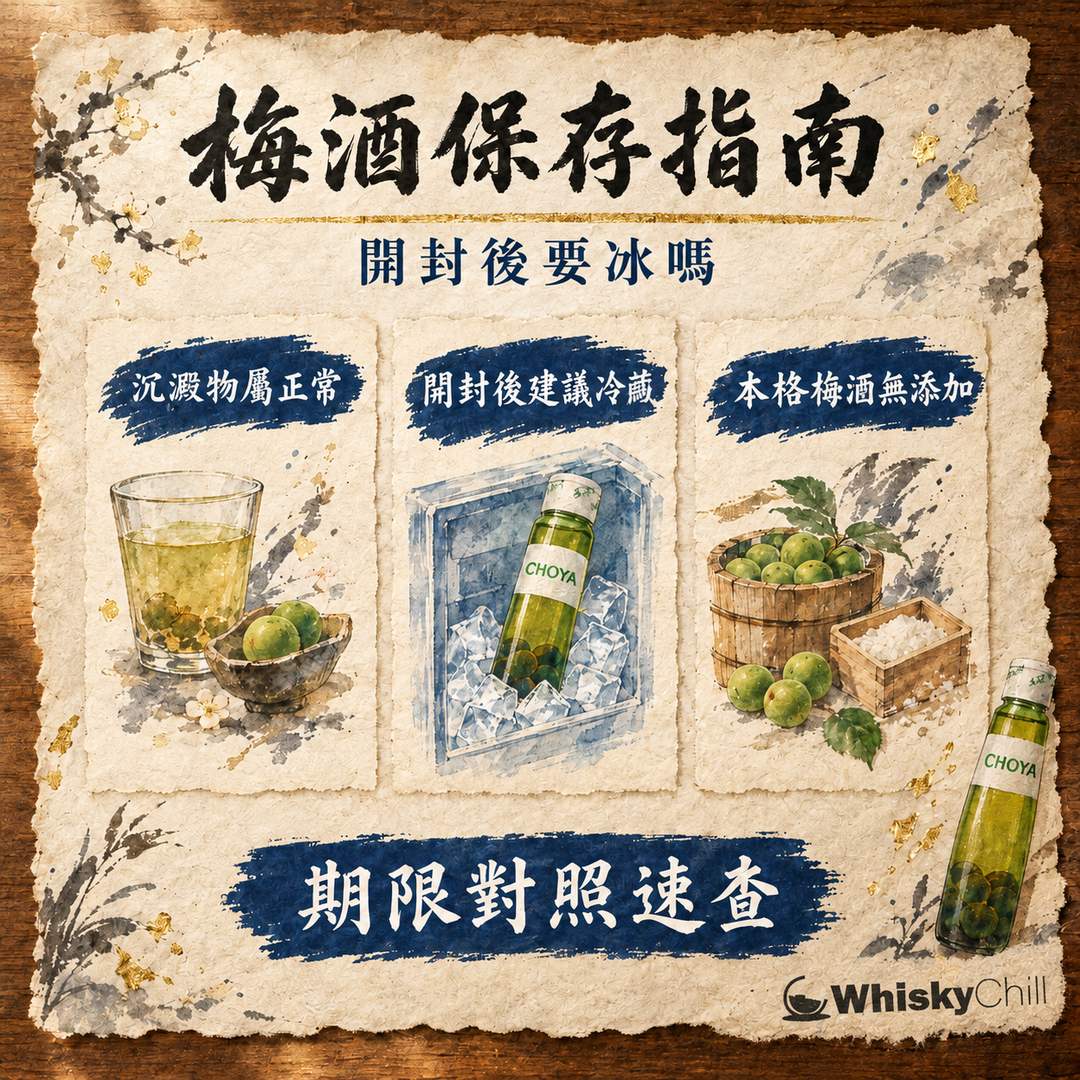 梅酒保存期限完全指南 2026｜未開封／開封後要冰嗎？CHOYA 與自製梅酒對照｜三個重點