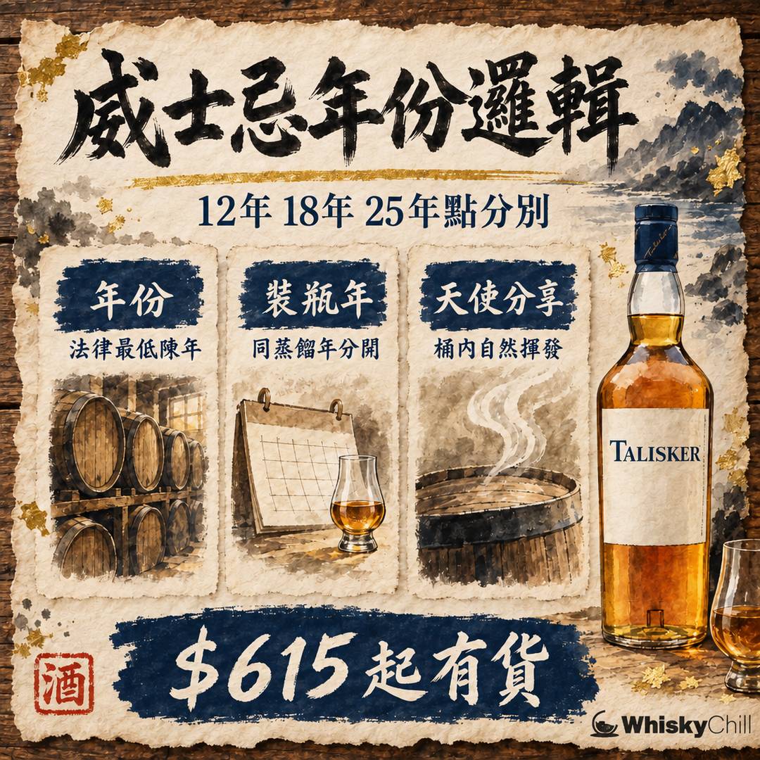 威士忌年份代表咩？12年、18年、25年分別、NAS 真相同點睇酒標｜WhiskyChill｜三個重點