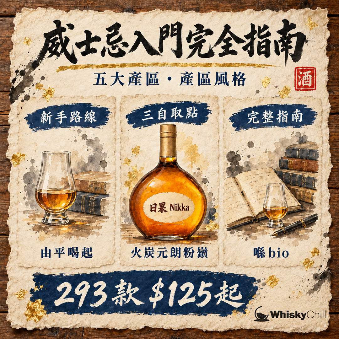 威士忌入門完全指南2026｜香港新手揀酒、產區、價錢一篇睇晒｜WhiskyChill｜對比一覽