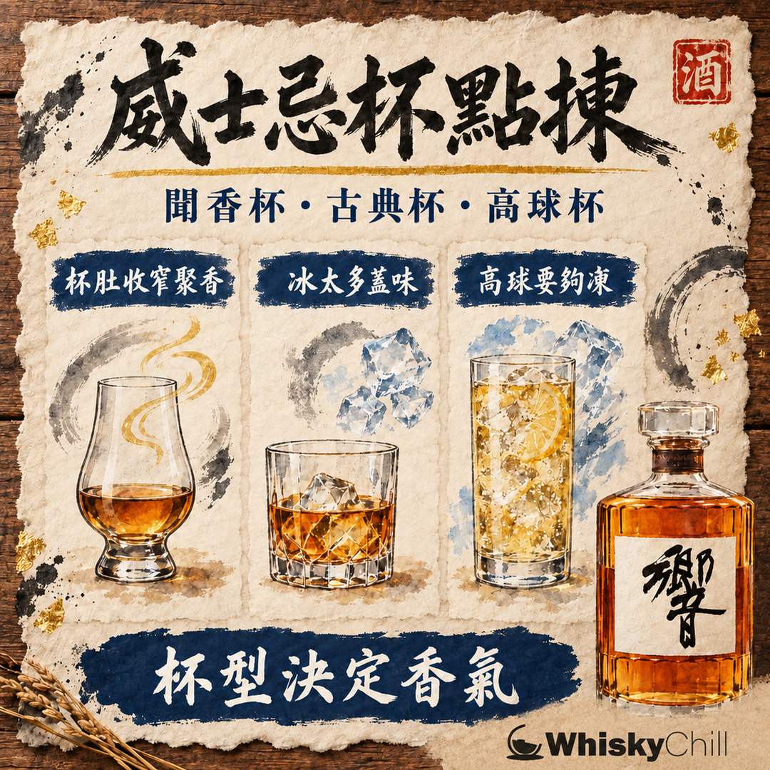 威士忌杯點揀？Glencairn、Rocks、Highball、ISO 杯分別｜聞香定加冰｜三個重點