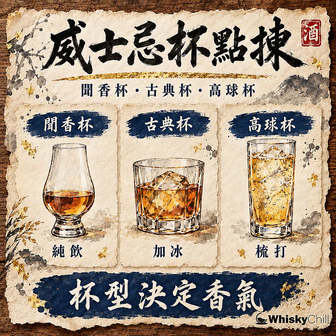 威士忌杯點揀？Glencairn、Rocks、Highball、ISO 杯分別｜聞香定加冰｜對比一覽