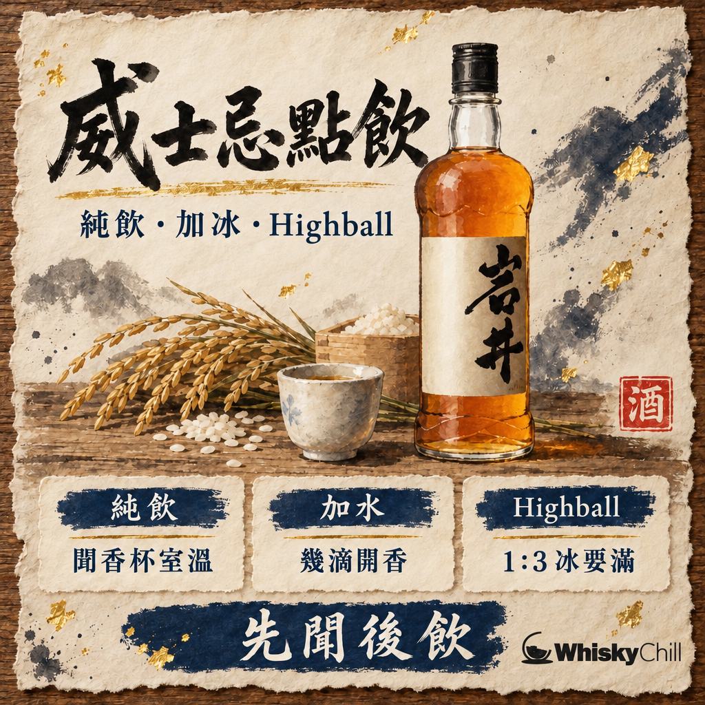 威士忌點飲先啱？純飲・加冰・加水・Highball 逐種拆解（附聞香杯實戰）｜主視覺圖解