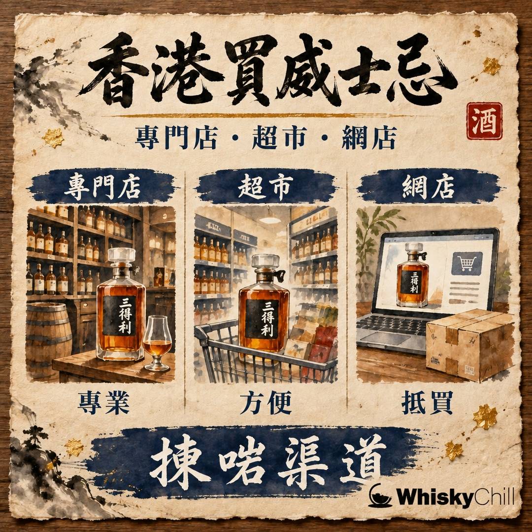威士忌香港邊度買？2026 在店實價 $125 起＋3 個自取點教學｜WhiskyChill｜對比一覽