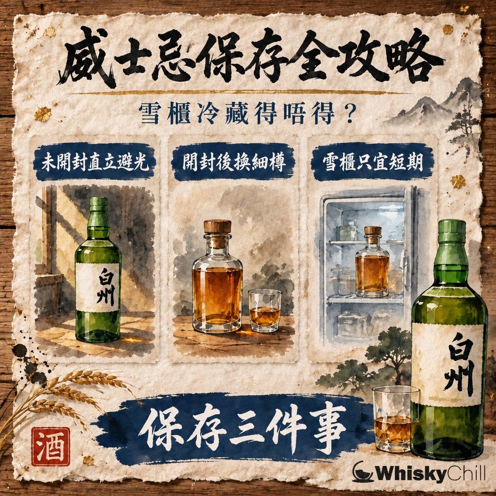 威士忌保存全攻略：雪櫃冷藏得唔得？開封後點存放？｜三個重點