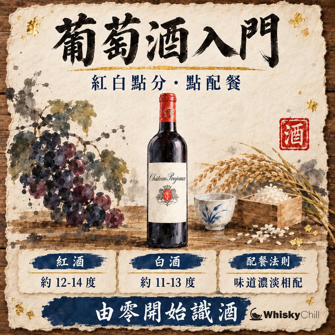 葡萄酒入門｜紅白酒點分、酒精濃度、點配餐一次搞懂｜主視覺圖解
