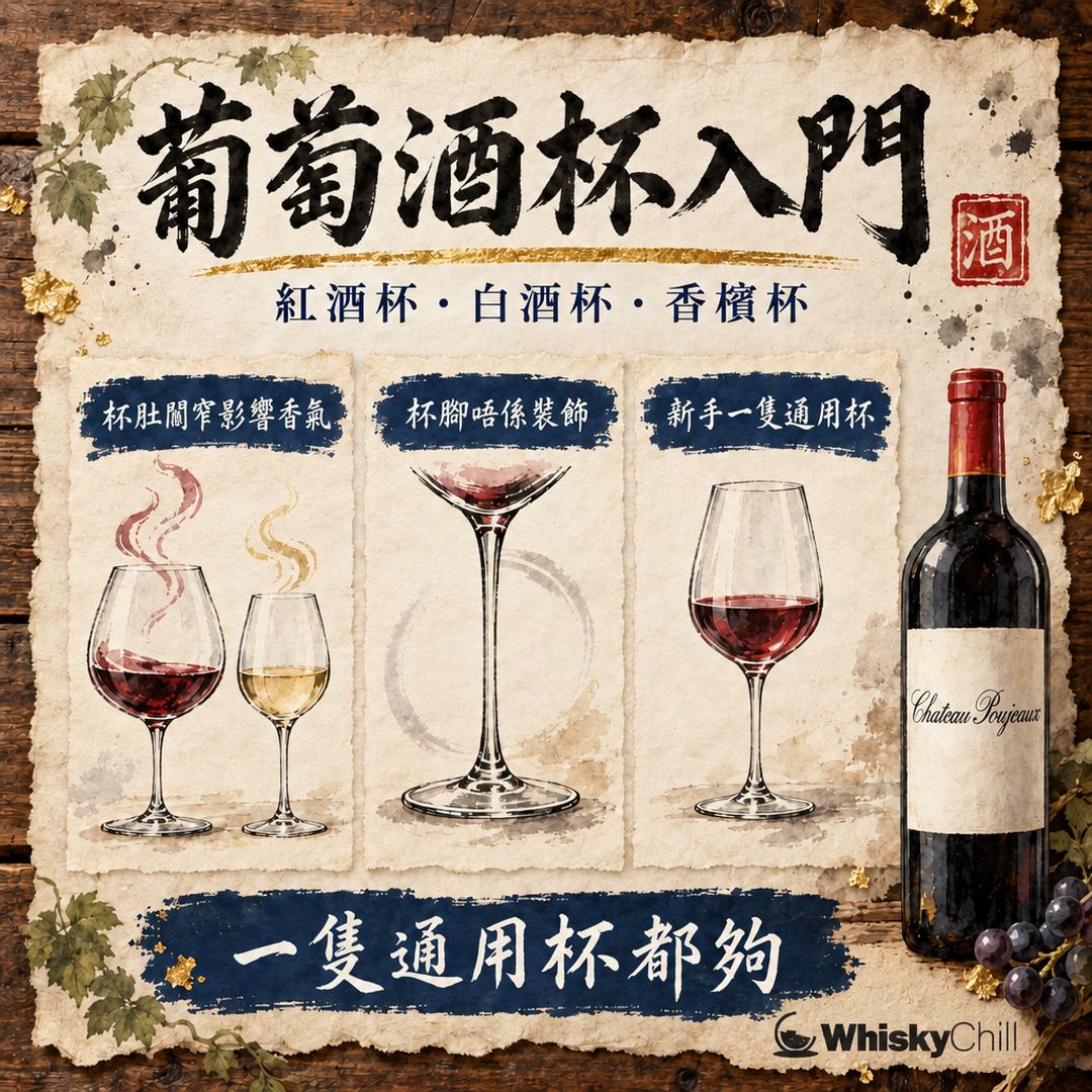 葡萄酒杯入門：紅白杯、香檳杯點分？一隻通用杯點揀｜三個重點