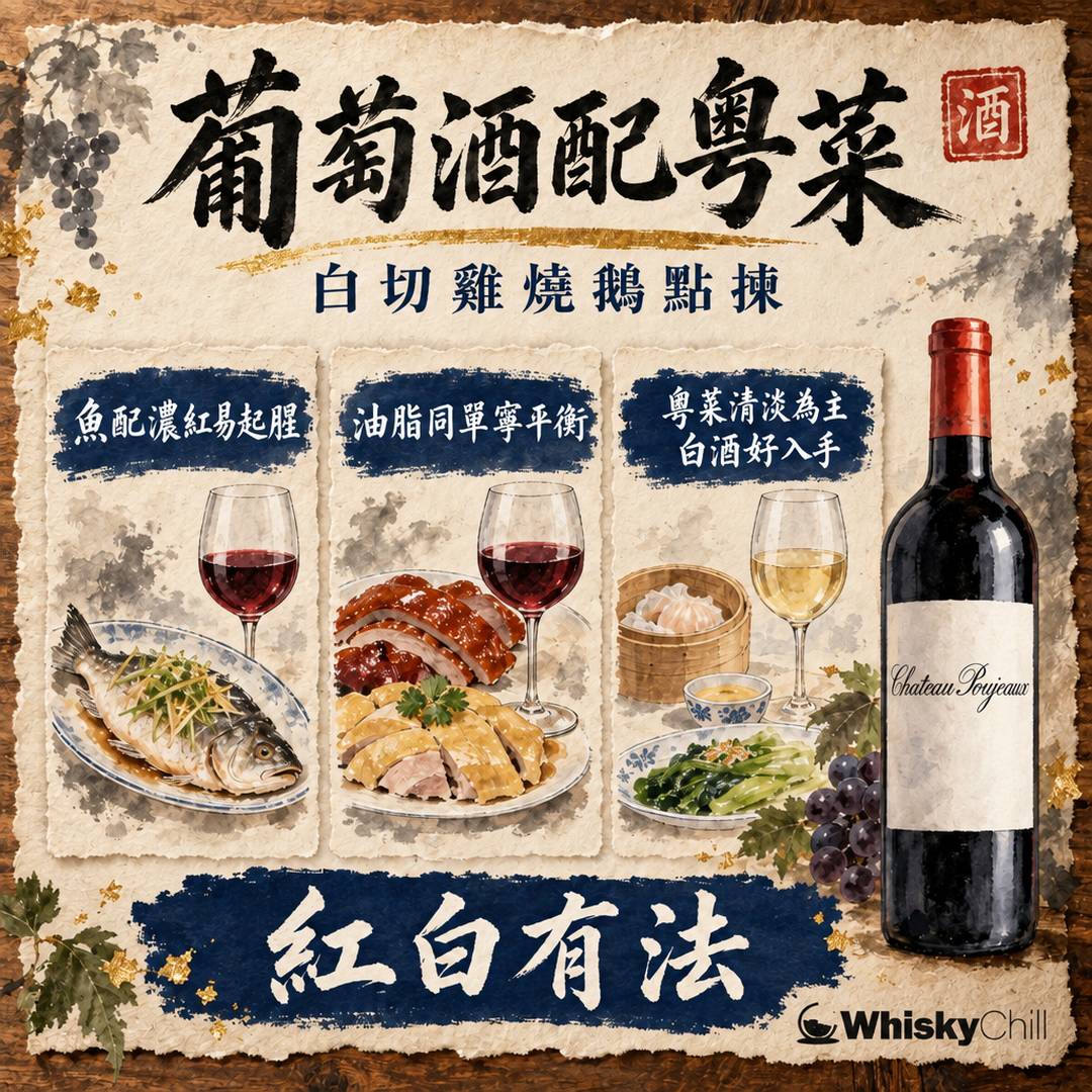 葡萄酒配廣東菜攻略｜白切雞、清蒸魚、燒鵝點揀紅白酒？｜三個重點