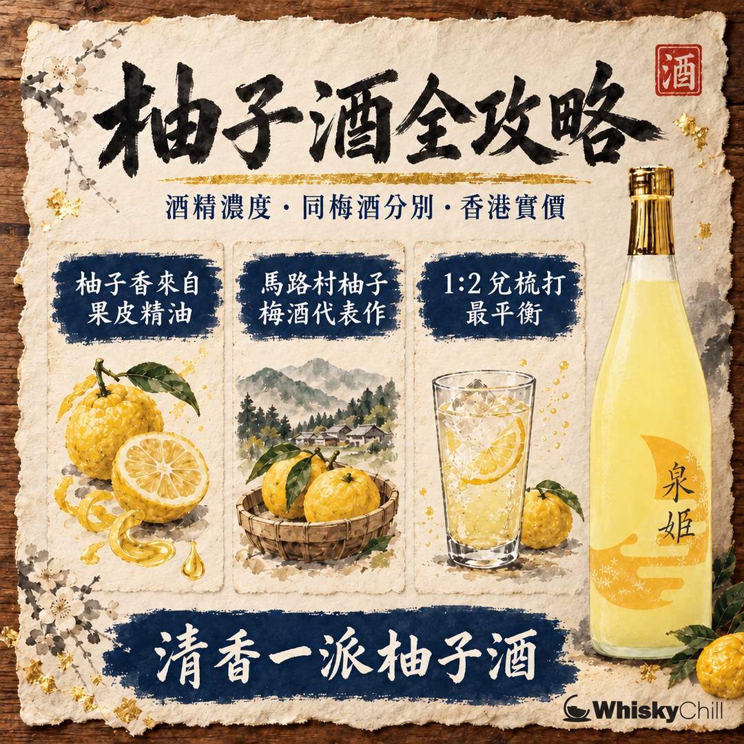 柚子酒完全指南｜酒精濃度、功效真相、同梅酒分別、香港 7 款實價｜三個重點