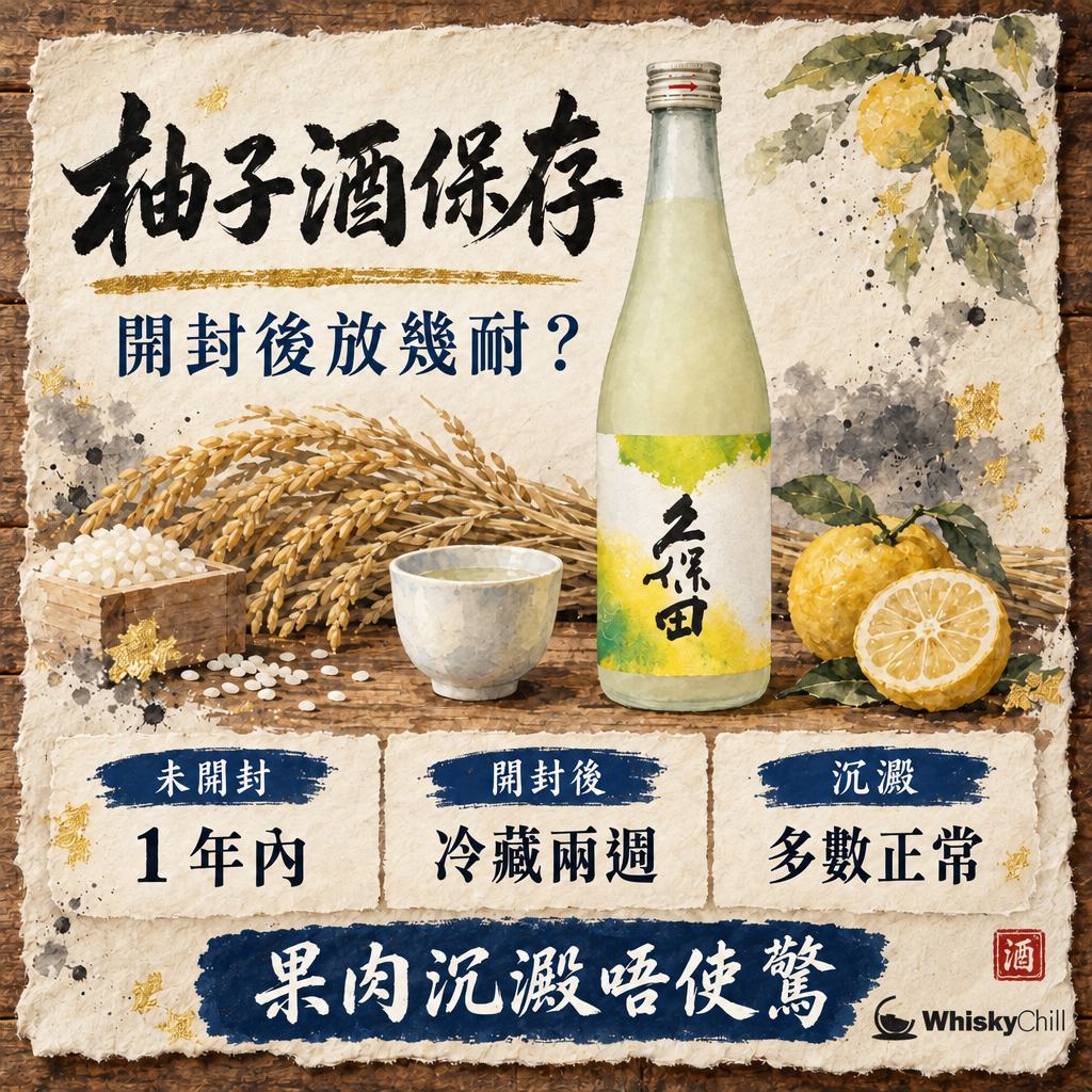 柚子酒保存全攻略：開封後放幾耐？沉澱物係咪變質？（2026）｜主視覺圖解