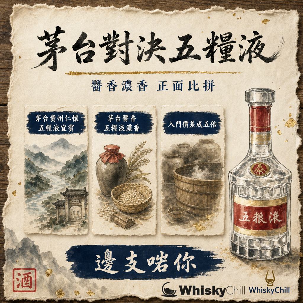 茅台定五糧液邊個啱？醬香濃香對比、價錢與選購指南｜三個重點