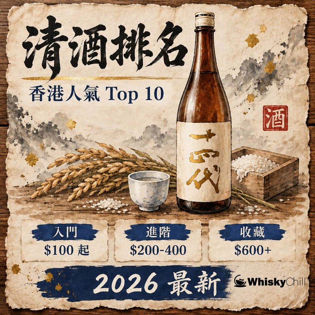 日本清酒排名 2026｜香港買到嘅人氣清酒 Top 10（附參考價）｜主視覺圖解