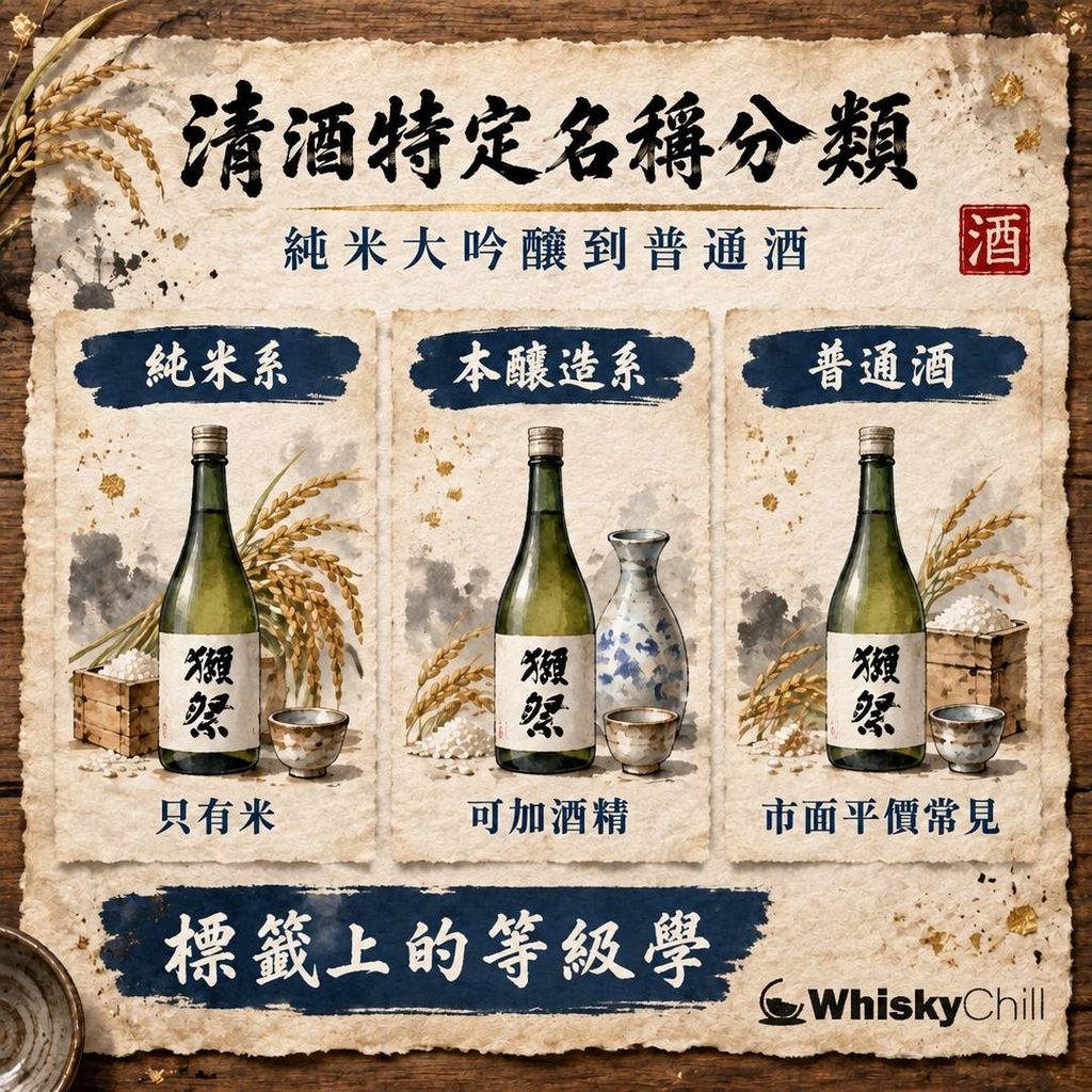 清酒特定名稱分類完全指南｜純米大吟釀、本釀造、普通酒法定條件一次分清｜對比一覽