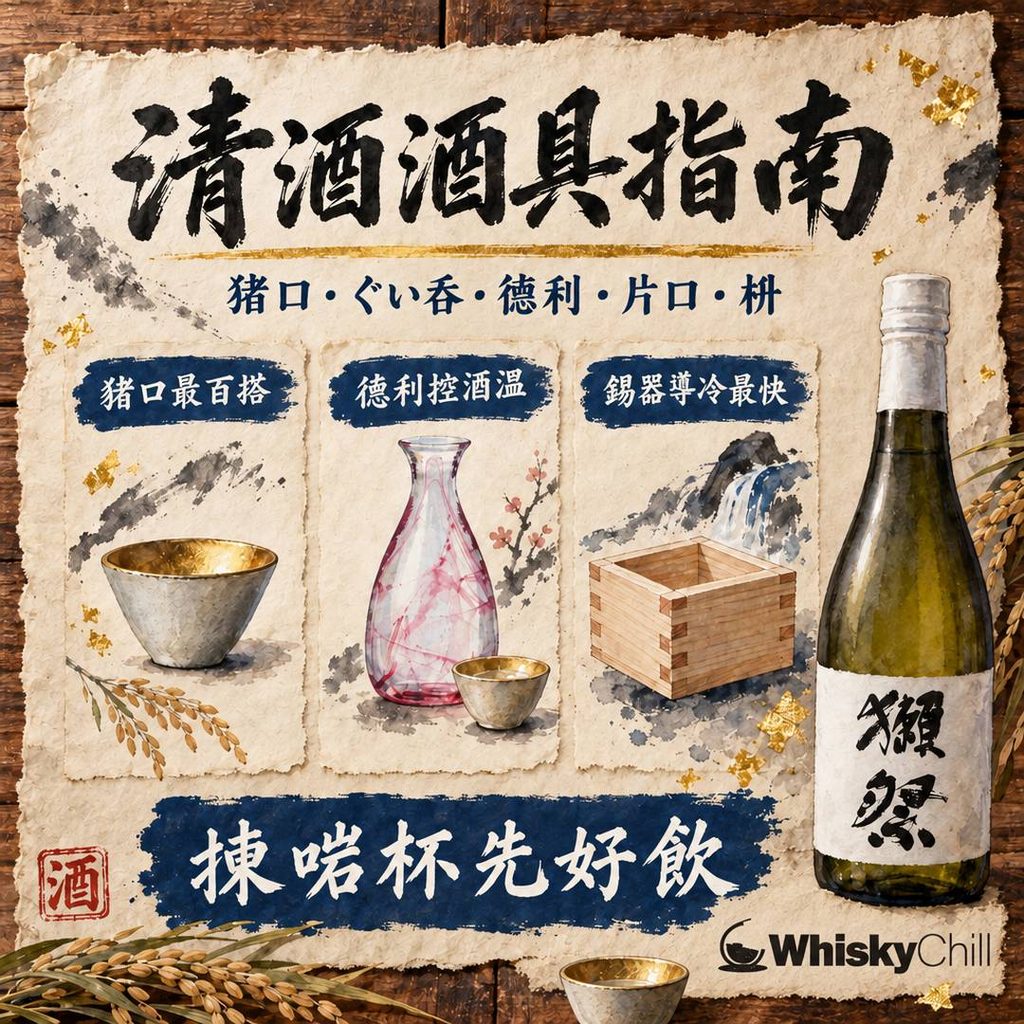 清酒酒具點揀？猪口・ぐい呑・德利・片口・枡完整指南｜材質、容量、配酒型｜三個重點