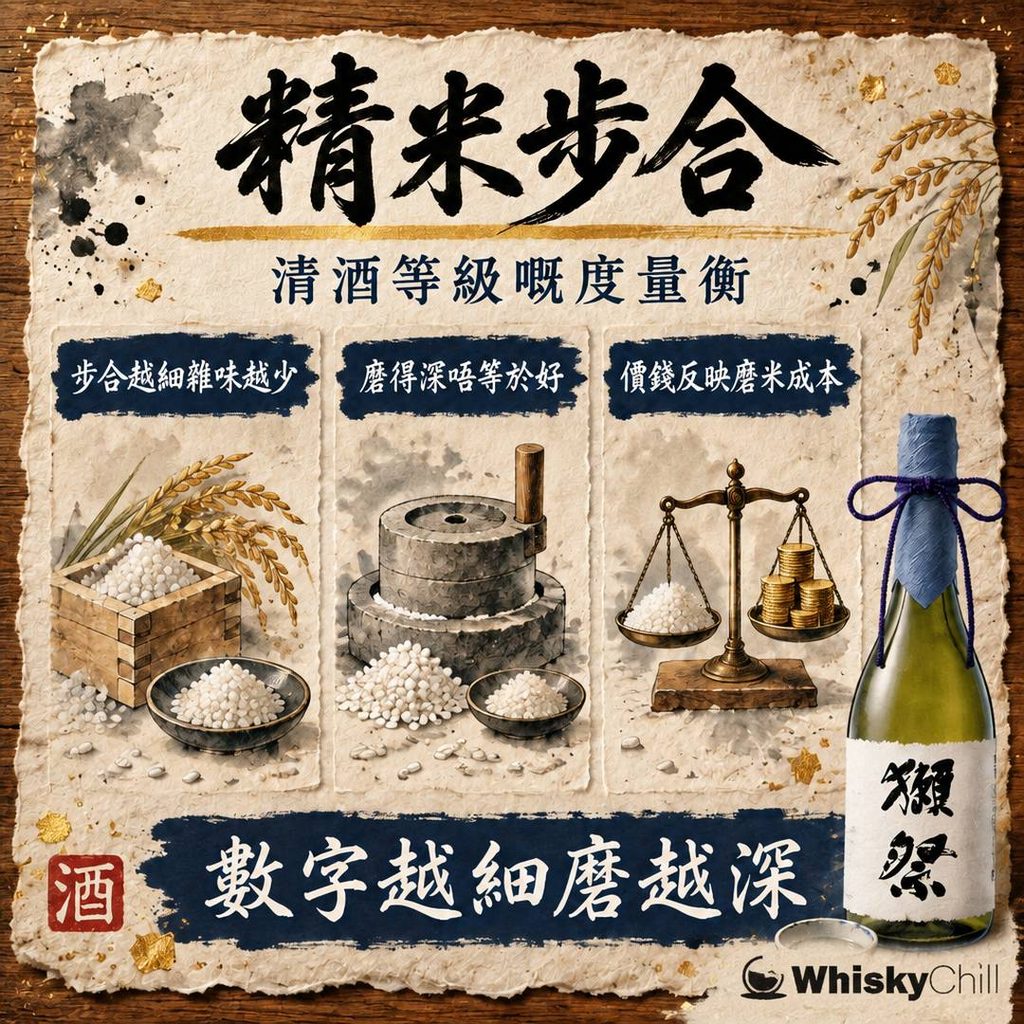 精米步合係咩？由四割五分到二割三分｜清酒等級點分一次睇清 2026｜三個重點