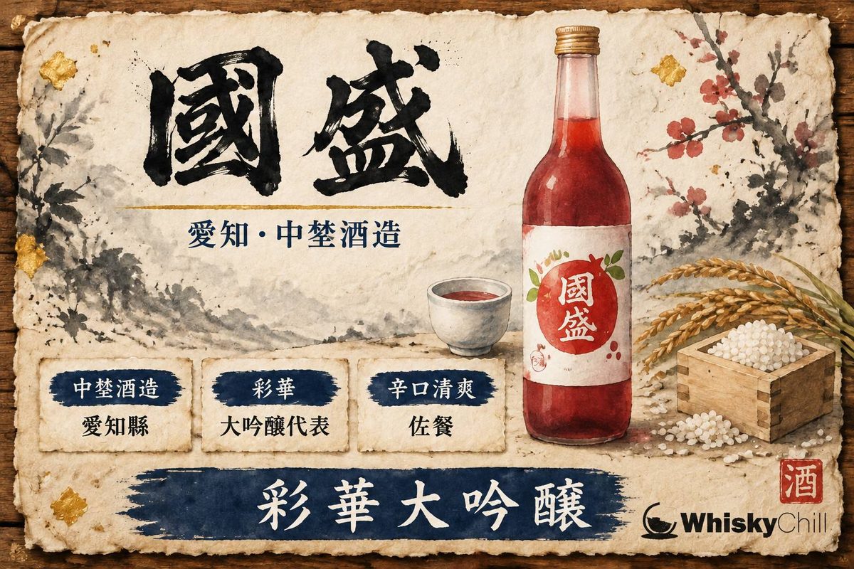 國盛清酒瓶與愛知縣半田市老酒藏街景意境