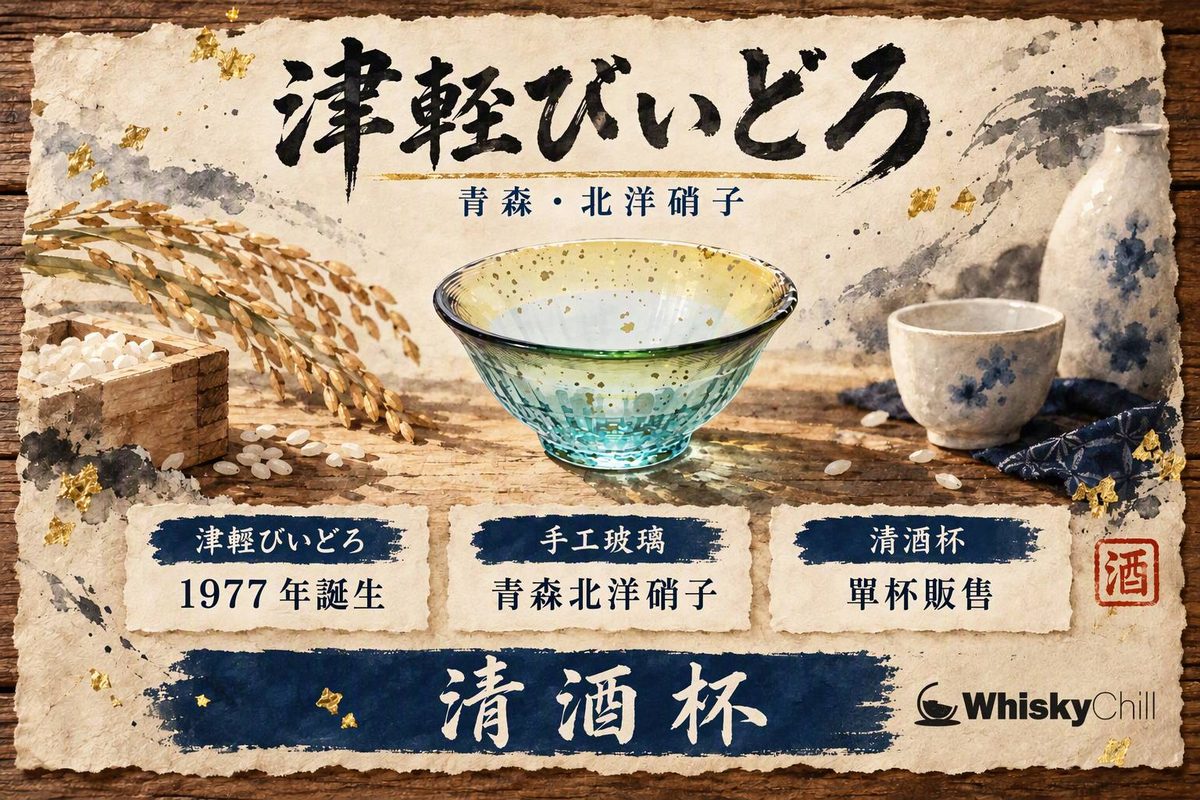 津輕びいどろ彩色手工玻璃清酒杯與青森海邊風土意境