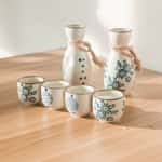 【Ohmine 大嶺 三粒米 換購品】日式小酒杯 蘭花冬布花 1個裝 (款式隨機)