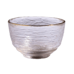 【Ohmine 大嶺 三粒米 換購品】日式清酒杯 加厚錘目紋 2個入 雙線紋金邊