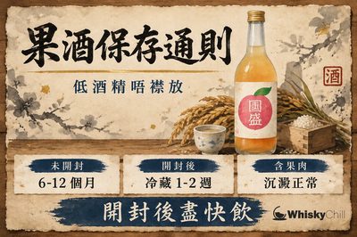 果酒保存通則:桃酒・荔枝酒・梅乃宿開封後期限+雪櫃實戰(2026)