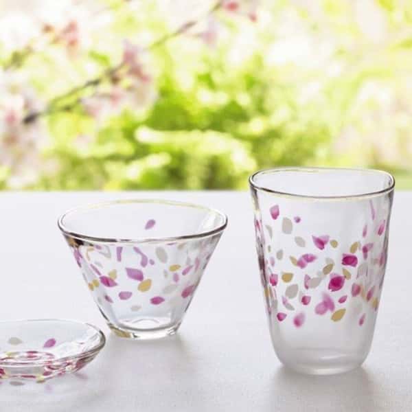 日本清酒杯 日本清酒杯 ADERIA 石塚硝子 櫻花花瓣酒杯 フリーカップ 190ml 190ml  背面圖