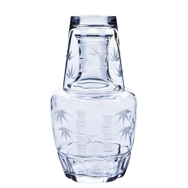 日本清酒杯 日本清酒杯 東洋佐佐木 冠水瓶分酒瓶及杯 竹切子 60-75 650ml 650ml  正面圖