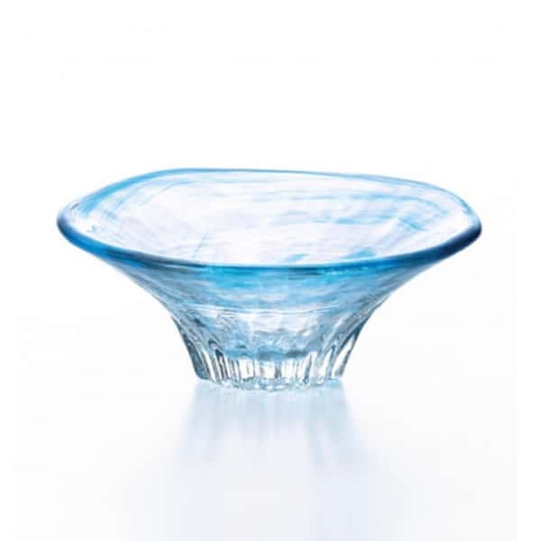 日本清酒杯 日本清酒杯 江戶硝子 富士山杯 墨流 藍水 60ml F-47153 60ml 正面圖
