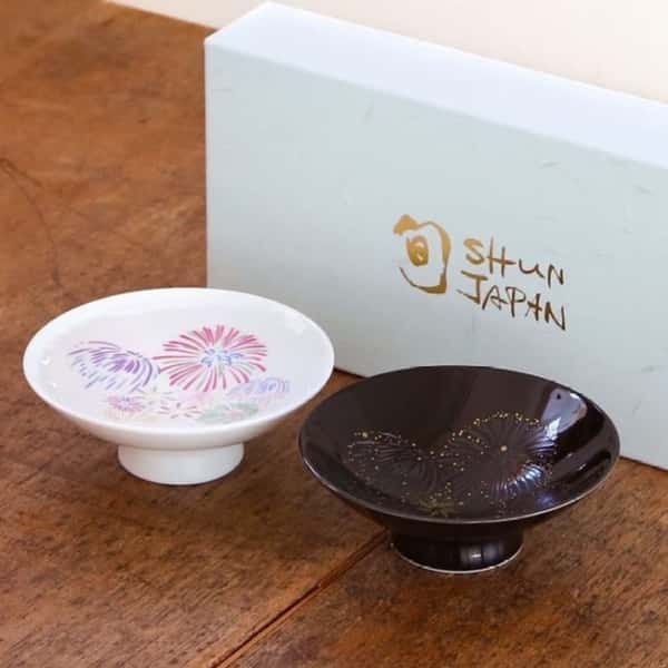 日本清酒杯 日本清酒杯 冷感變色花火杯 一盒2隻 - 限定品 正面圖