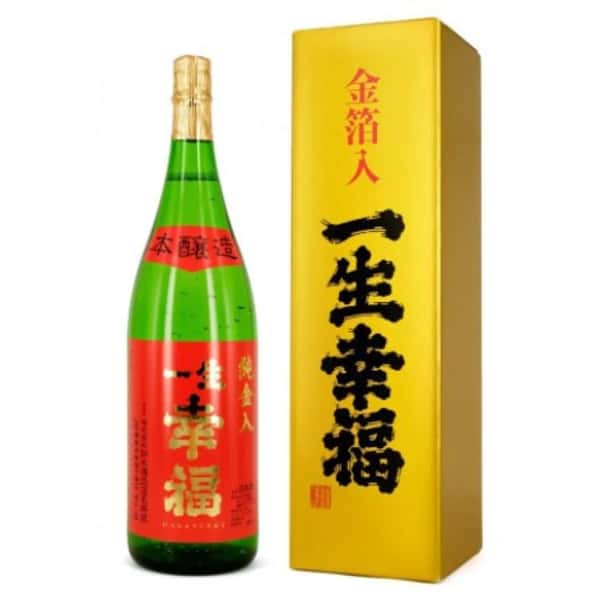 鈴木酒造 鈴木酒造 一生幸福 本釀造 金箔入り 1.8L 8L  正面圖
