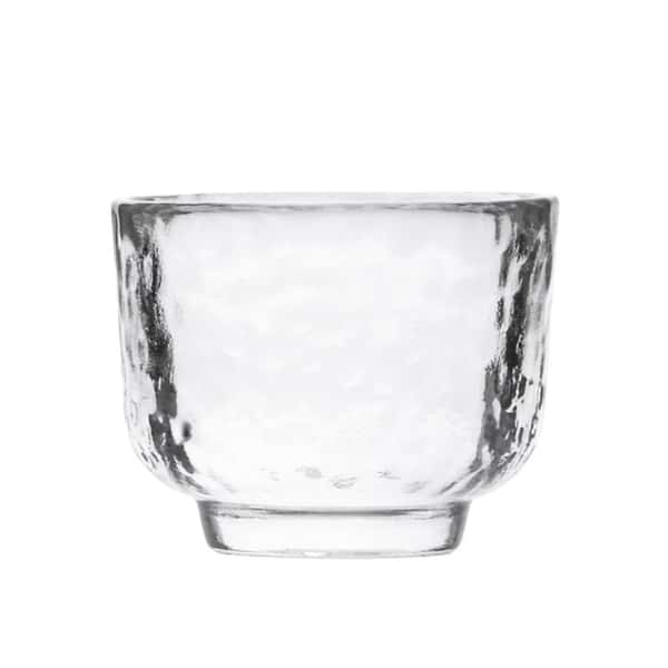 日式 日式 玻璃錘紋清酒杯 1隻 正面圖