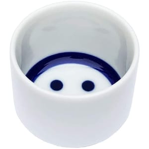 日本清酒杯 日本清酒杯 日本直送 豬口杯 蛇の目微笑臉Smiley 1個入 背面圖