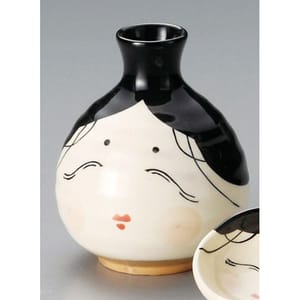 日本清酒壺 日本清酒壺 美濃燒 輕井沢 和食器 新陶瓷酒具 阿龜酒壺   正面圖