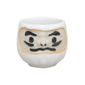 日本清酒杯 日本清酒杯 日本製造 陶瓷酒具 緣起良 白達摩 清酒杯 1個入   正面圖