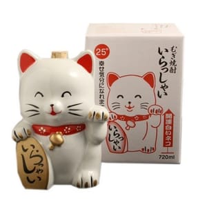 藤居酒造 藤居酒造 開運祈願 白色招財貓 麥燒酎 720ml 720ml 正面圖