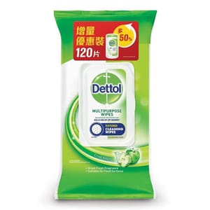 滴露 滴露 多用途消毒濕紙巾家居青蘋果味 120片 - 清貨優惠 正面圖